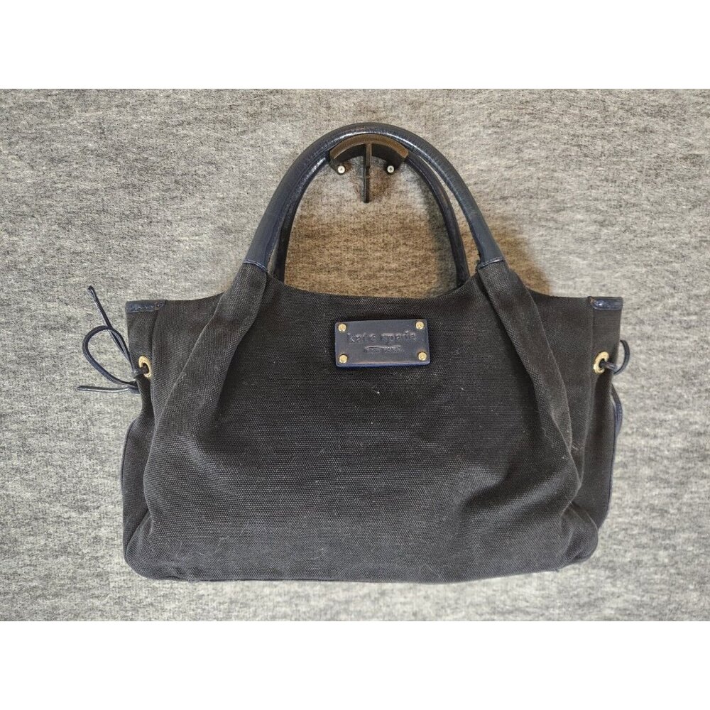 Kate Spade New York Blue Canvas and Patent Leather Bag 6.5 x 9.5 x 15
